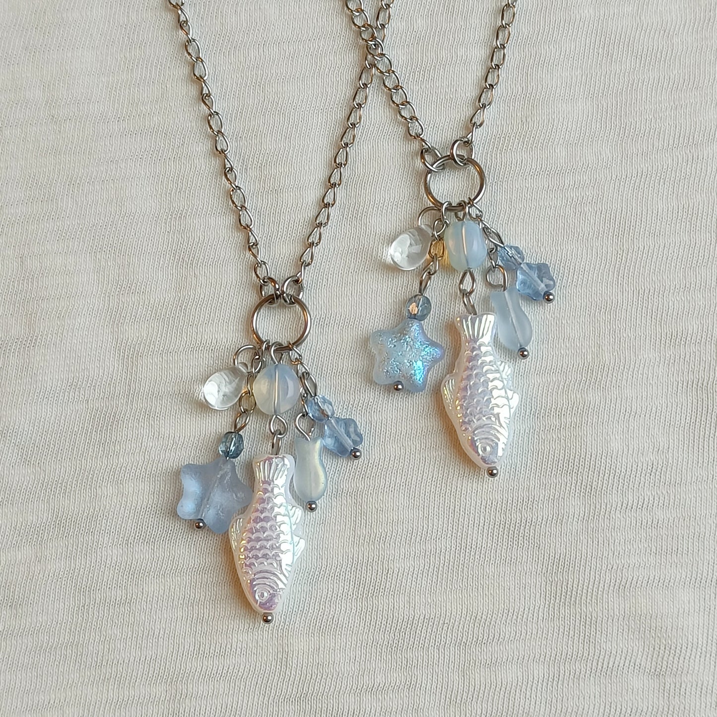 BLUE FISH CHARM NECKLACE