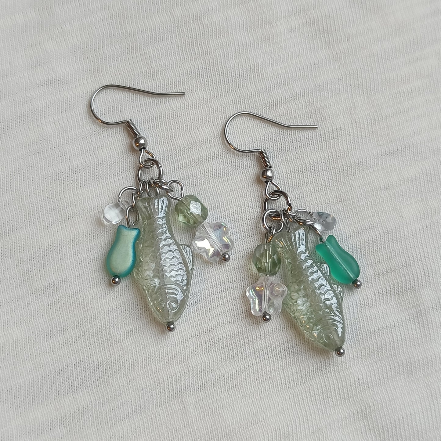 GREEN FISH EARRINGS