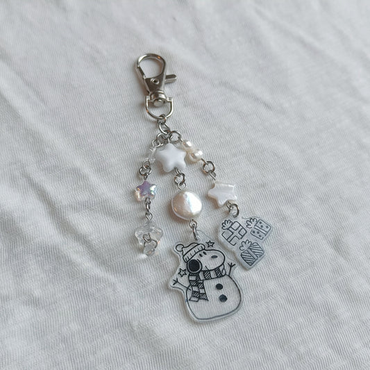 SNOWMAN SNOOPY KEYCHAIN - one of a kind