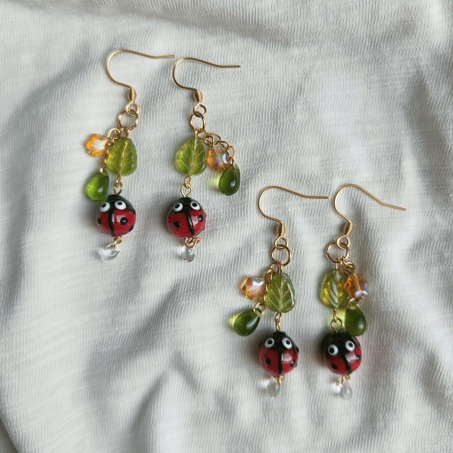 GOLDEN LADYBUG EARRINGS