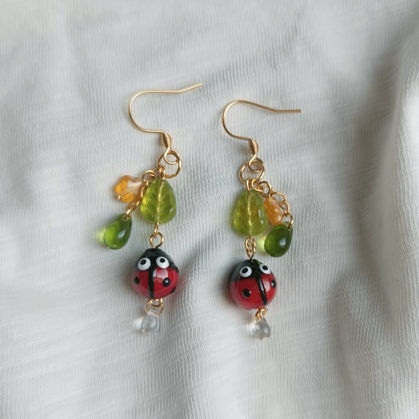 GOLDEN LADYBUG EARRINGS