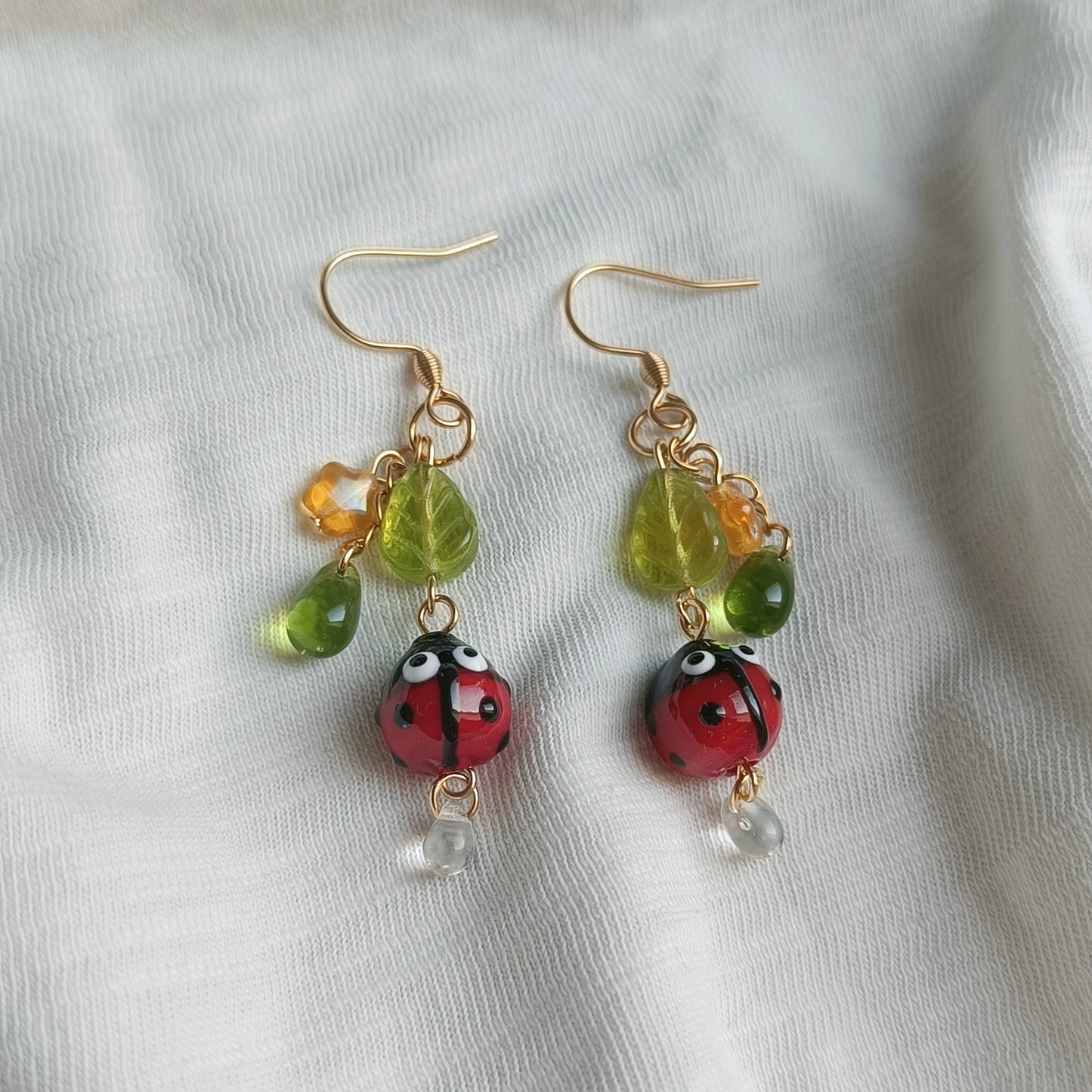 GOLDEN LADYBUG EARRINGS