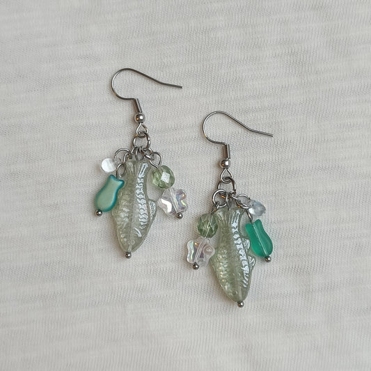 GREEN FISH EARRINGS