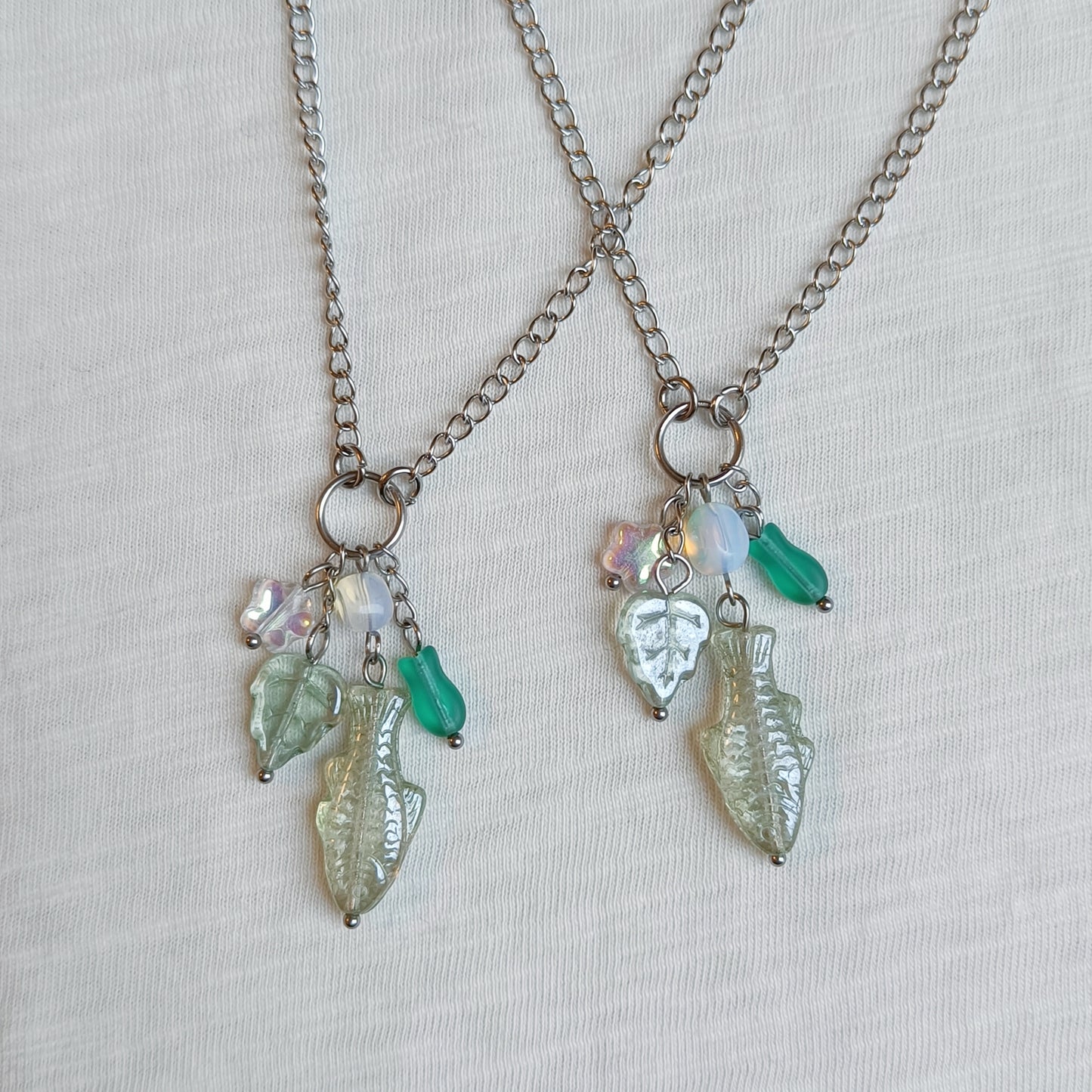 GREEN FISH CHARM NECKLACE