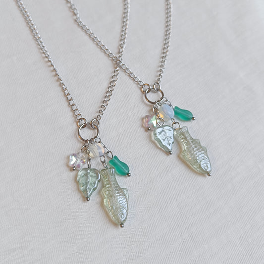 GREEN FISH CHARM NECKLACE