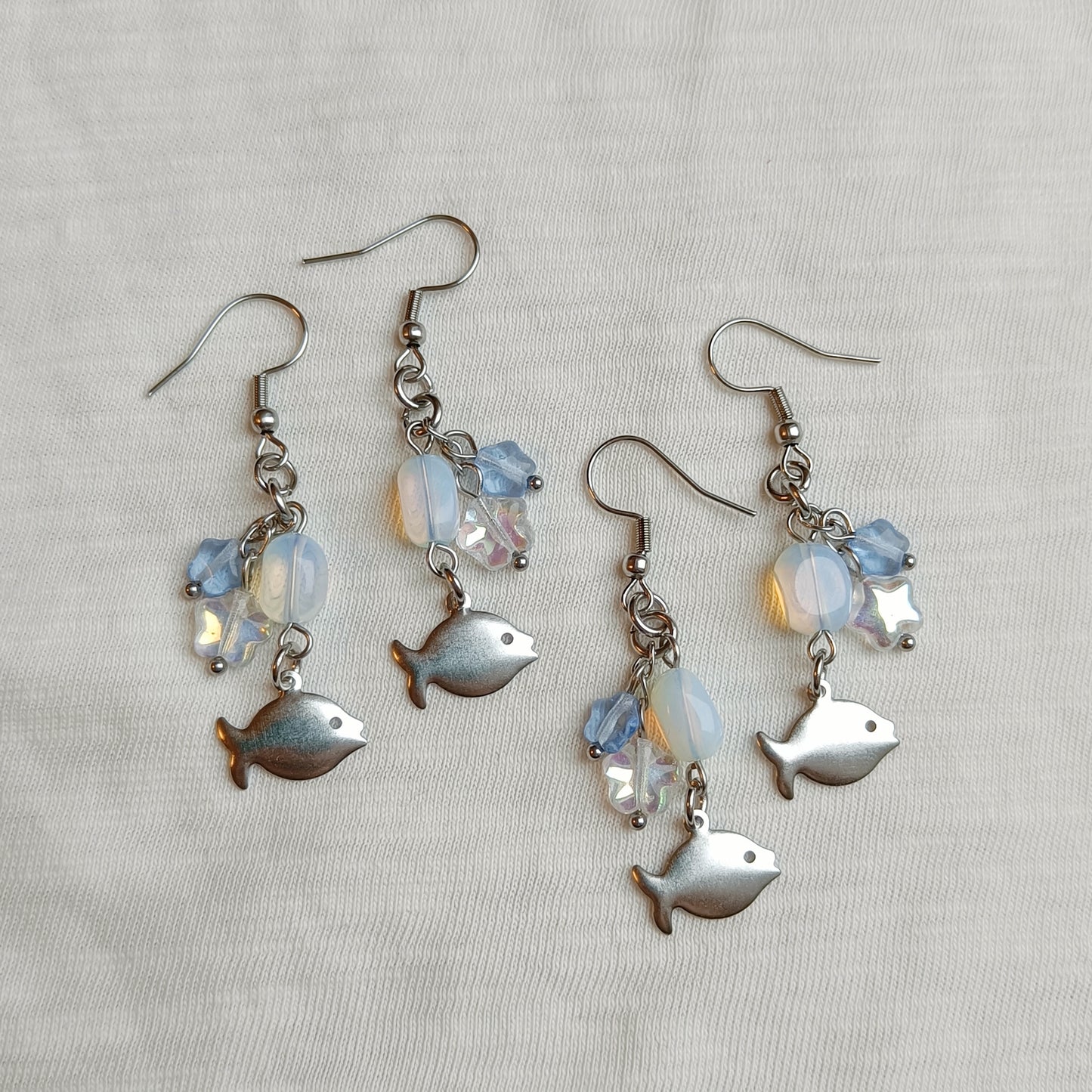 BLUE FISH EARRINGS - simple earrings